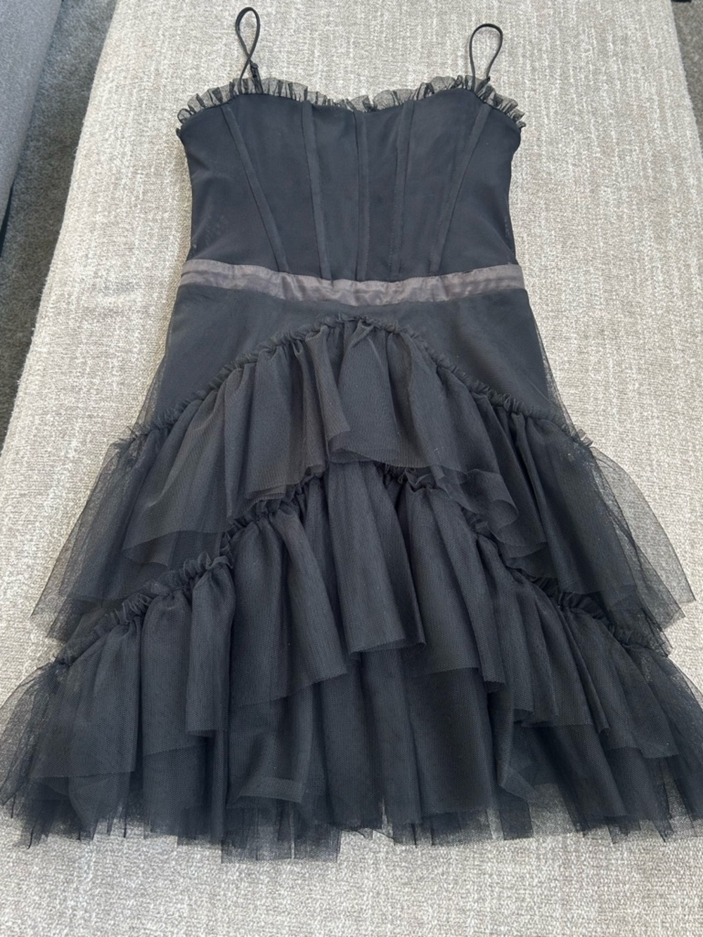 City Studio Tiered Tulle Mini dress with Corset top